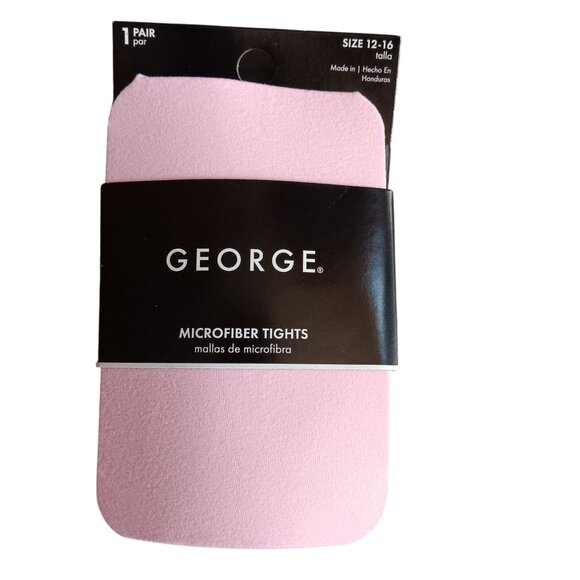 New One Pair George Microfiber Tights Size 12-16 Pink - Picture 1 of 3
